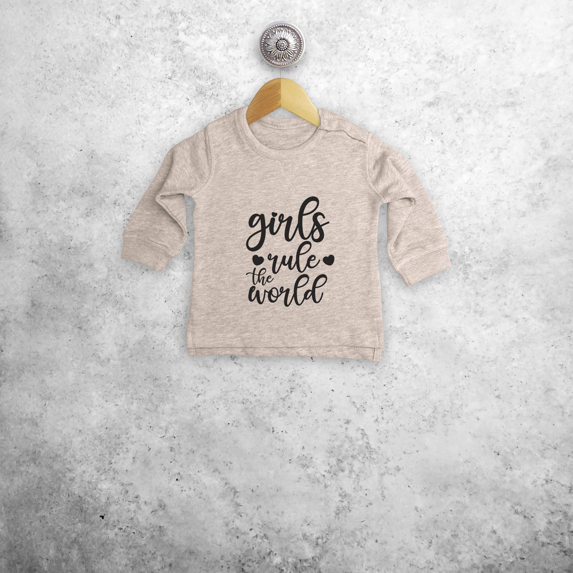 'Girls rule the world' baby sweater