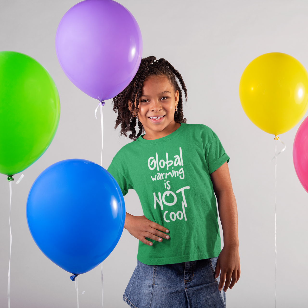'Global warming is not cool' kids shortsleeve shirt