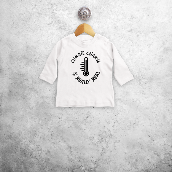 'Climate change is really real' baby shirt met lange mouwen