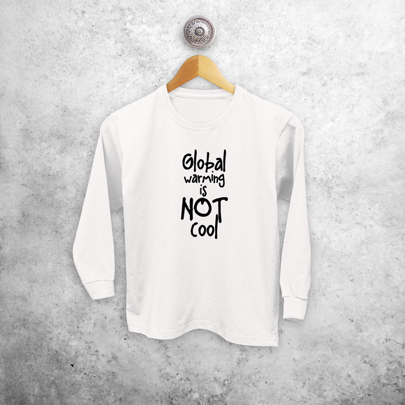 'Global warming is not cool' kind shirt met lange mouwen