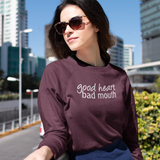 'Good heart, bad mouth' sweater