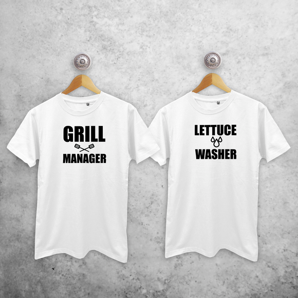 'Grill manager' & 'Lettuce washer' couples shirts