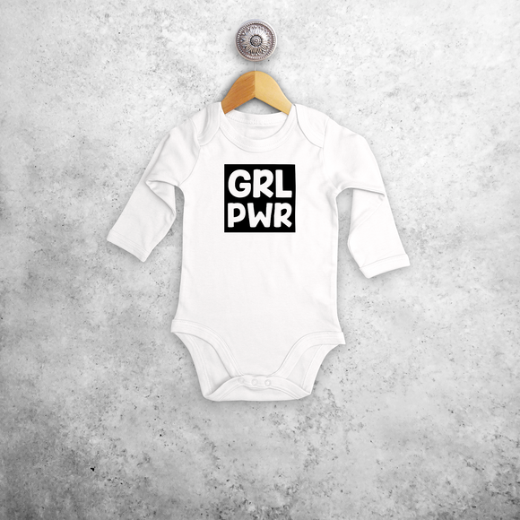 'GRL PWR' baby longsleeve bodysuit