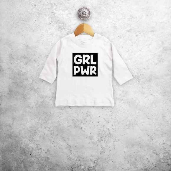 'GRL PWR' baby shirt met lange mouwen