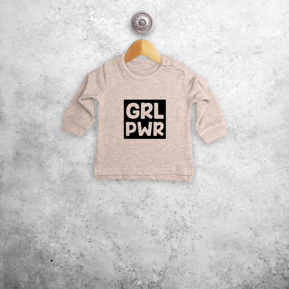 'GRL PWR' baby sweater