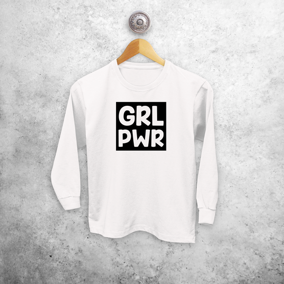 'GRL PWR' kids longsleeve shirt