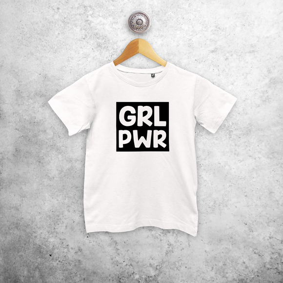 'GRL PWR' kind shirt met korte mouwen