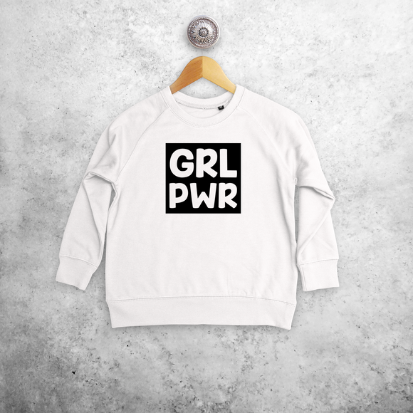 'GRL PWR' kids sweater