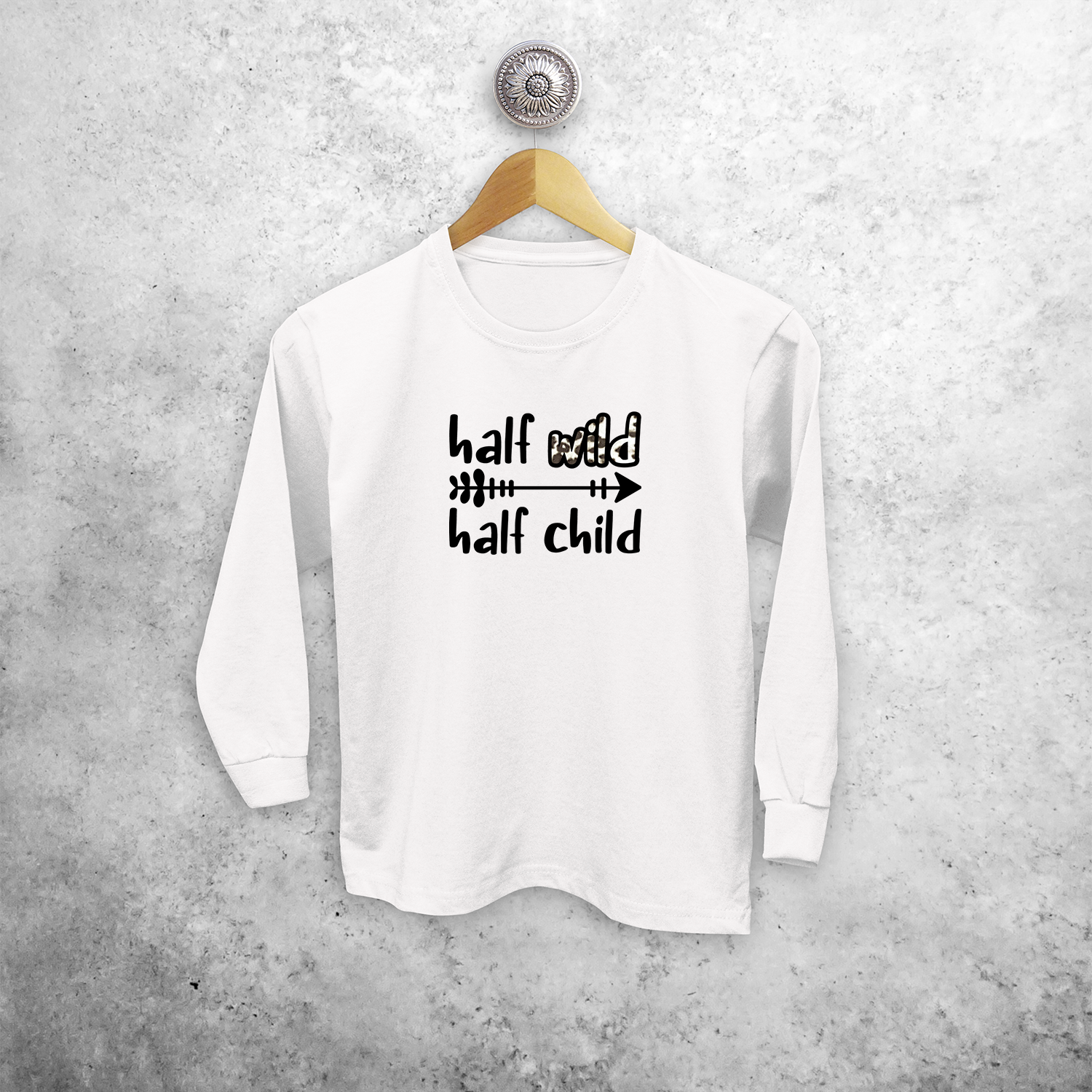 'Half wild, Half child' kids longsleeve shirt
