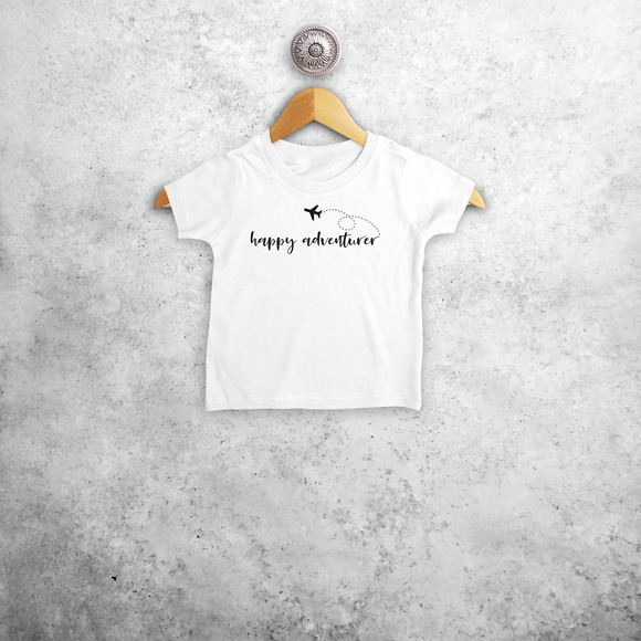 'Happy adventurer' baby shirt met korte mouwen