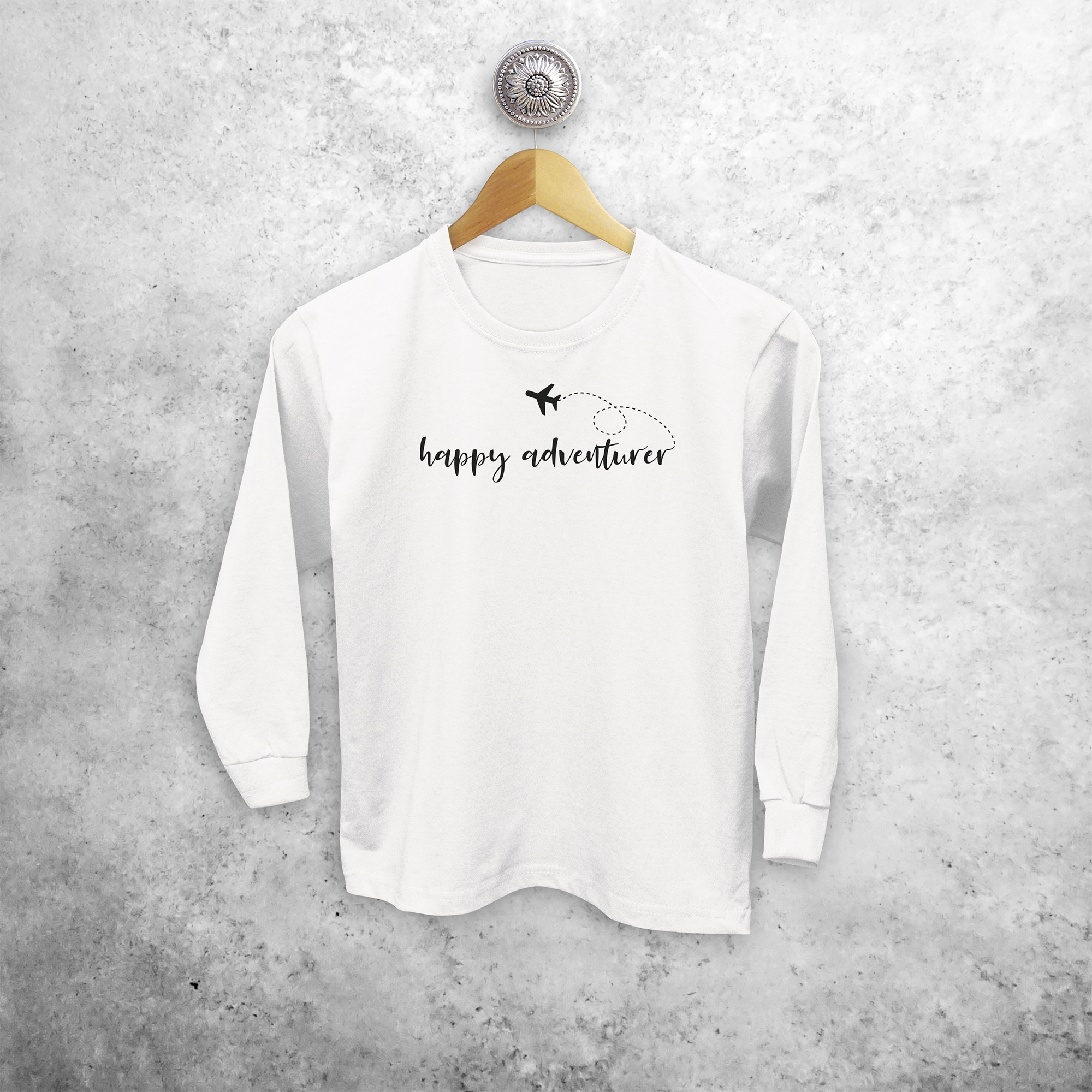 'Happy adventurer' kids longsleeve shirt