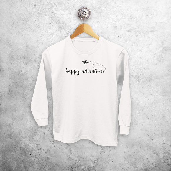 'Happy adventurer' kind shirt met lange mouwen