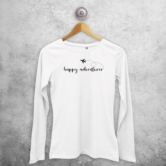 'Happy adventurer' volwassene shirt met lange mouwen