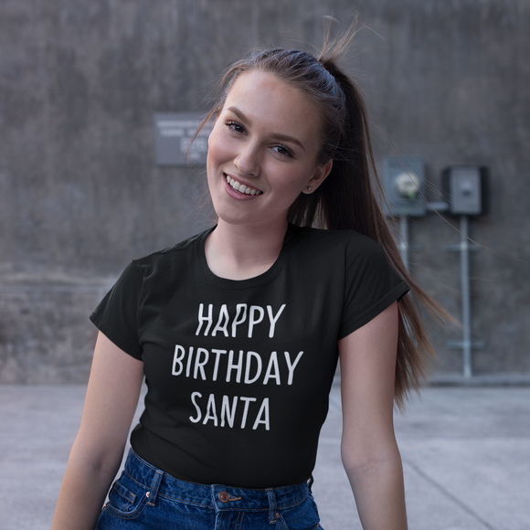 'Happy birthday Santa' adult shirt