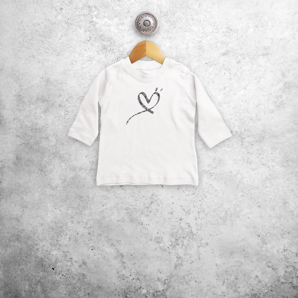 Glitter heart baby longsleeve shirt