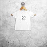 Glitter heart baby shortsleeve shirt