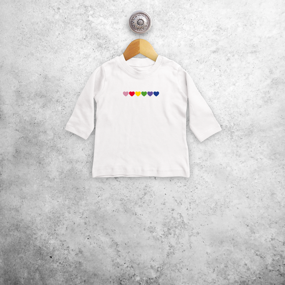 Hearts rainbow baby longsleeve shirt