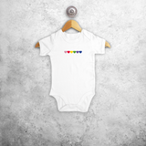 Hearts rainbow baby shortsleeve bodysuit