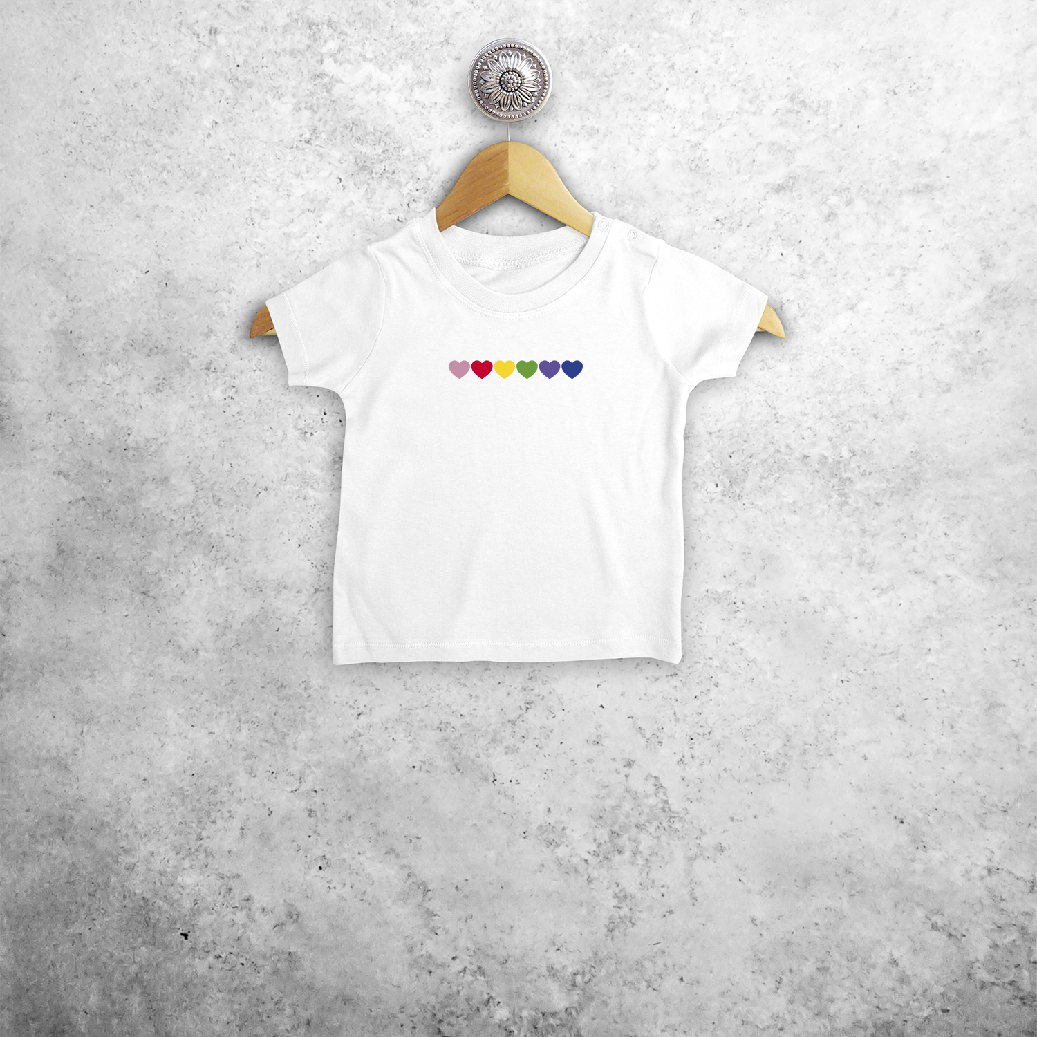 Hearts rainbow baby shortsleeve shirt