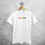 Hearts rainbow adult shirt