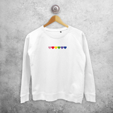 Hearts rainbow sweater