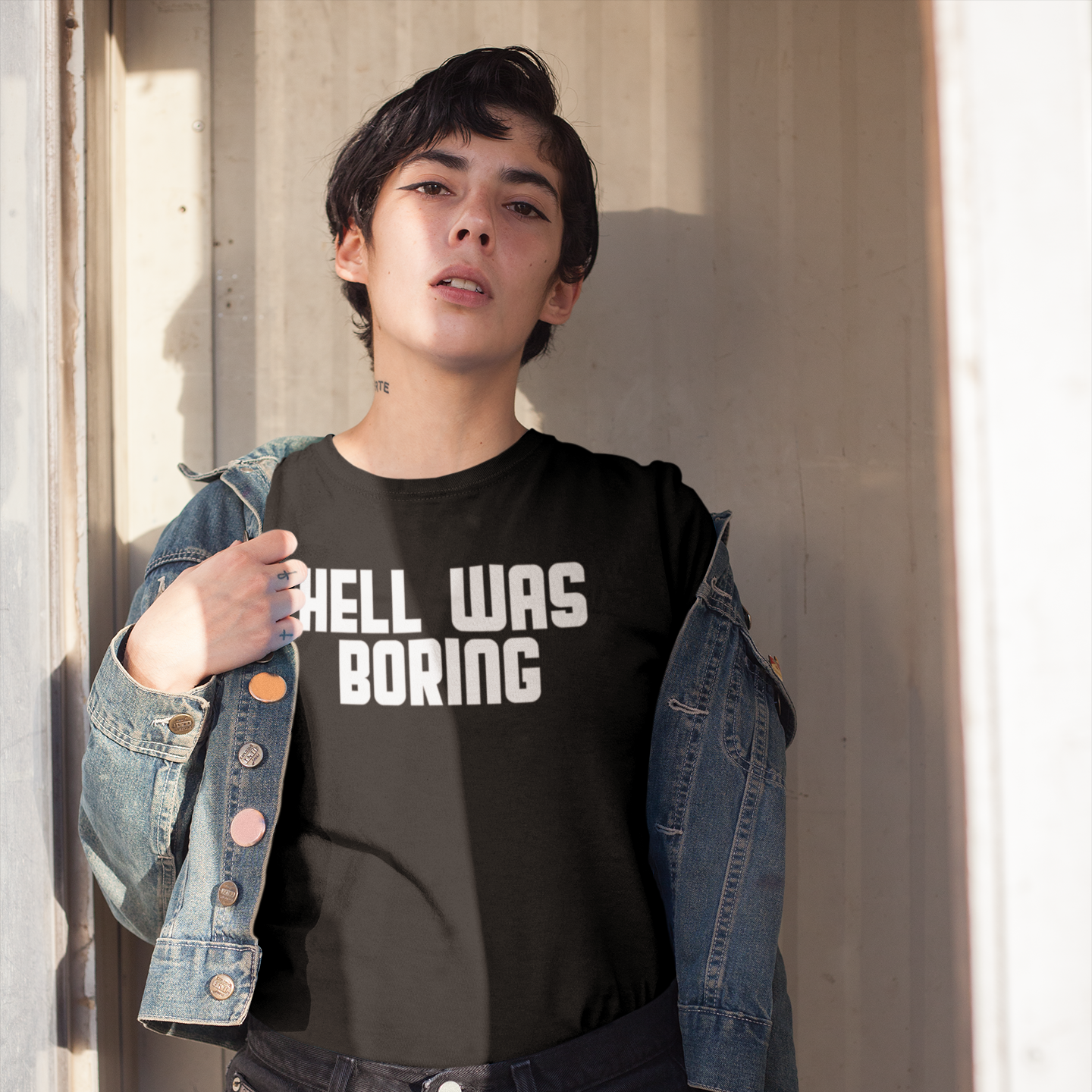 'Hell was boring' adult shirt