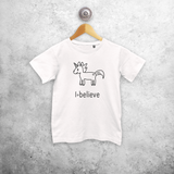'I believe' unicorn kids shortsleeve shirt