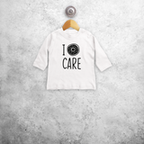 'I donut care' baby shirt met lange mouwen