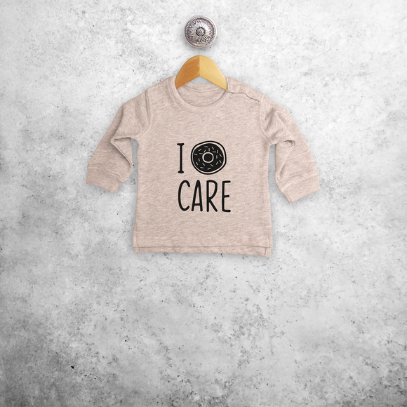 'I donut care' baby sweater