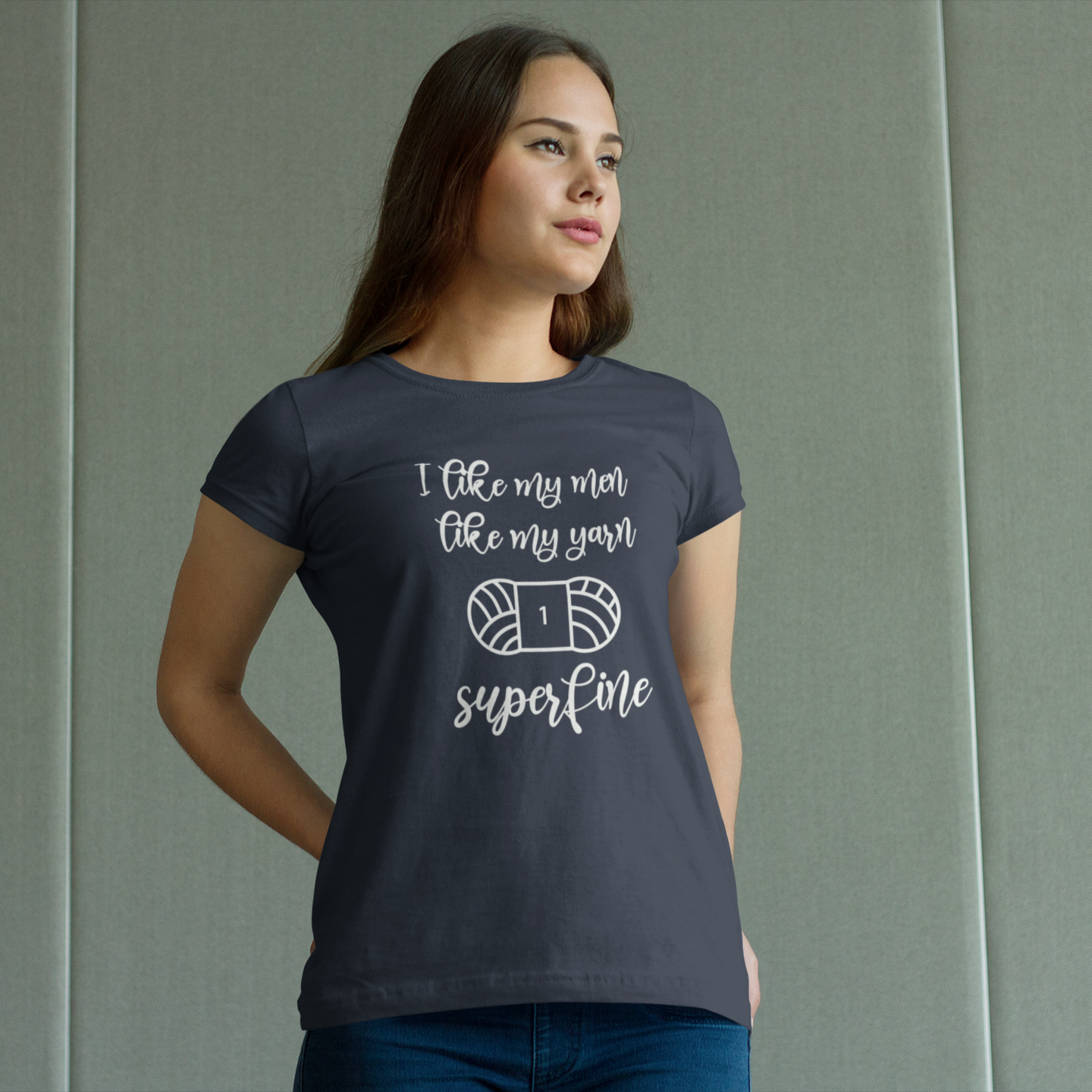'I like my men like my yarn. Superfine' volwassene shirt