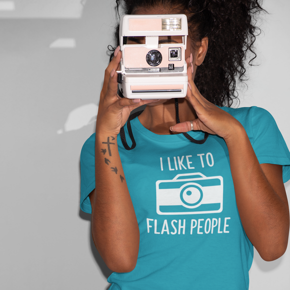 'I like to flash people' volwassene shirt