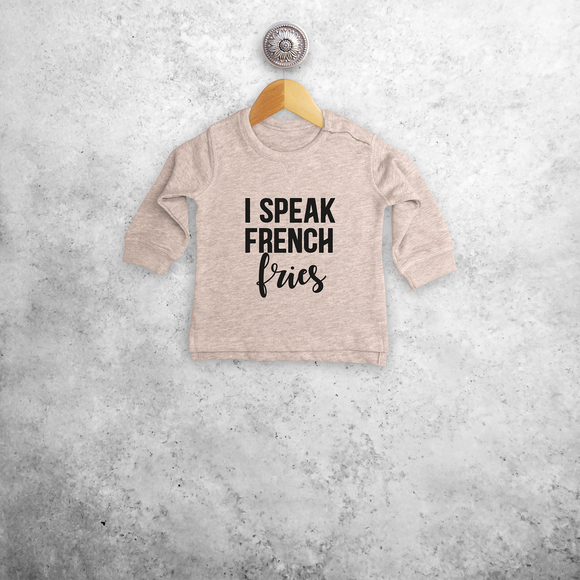 'I speak French fries' baby trui