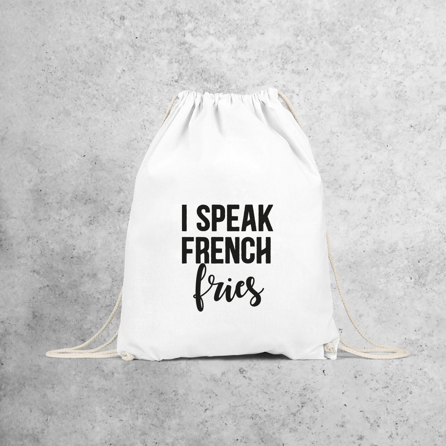 'I speak French fries' backpack