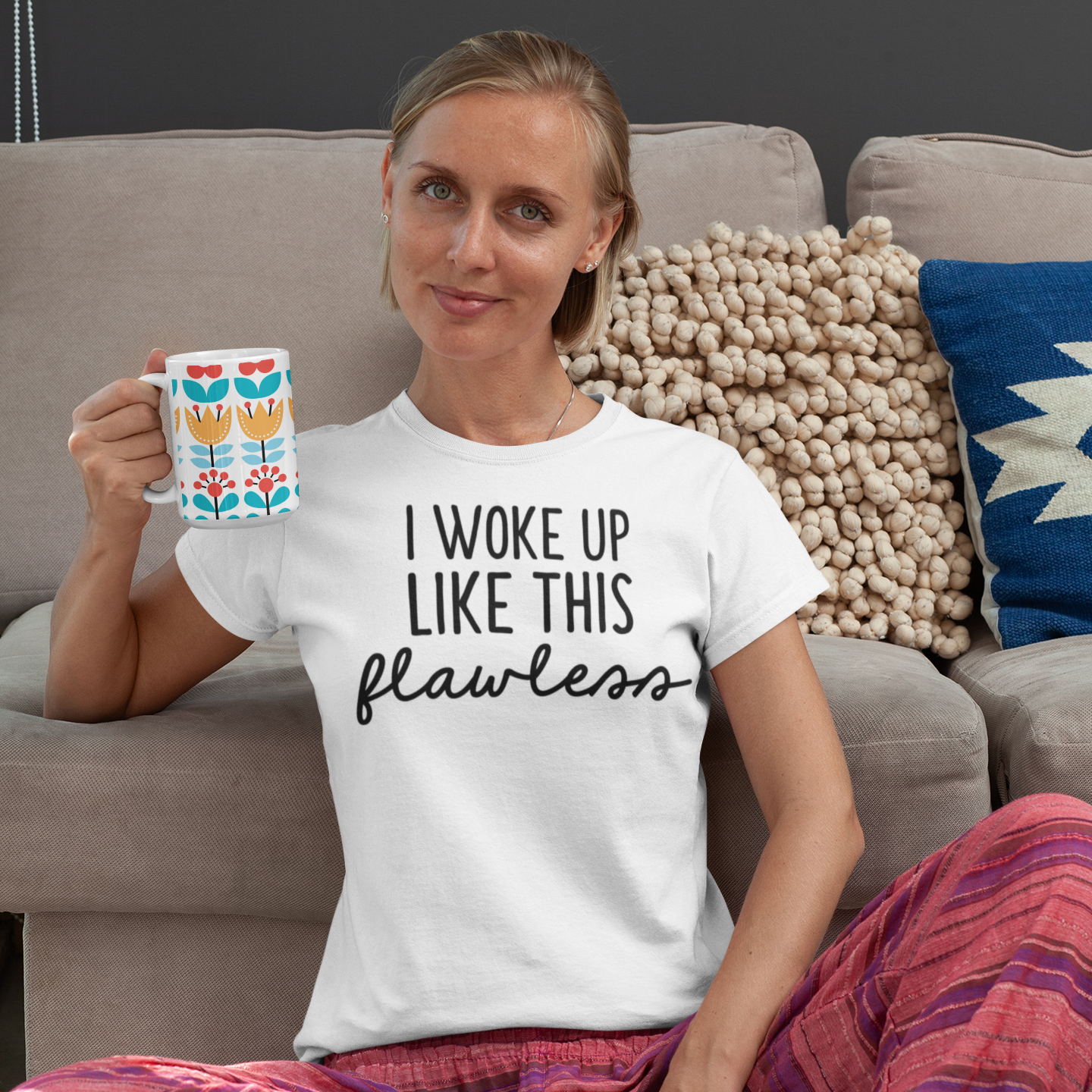 'I woke up like this - flawless' adult shirt