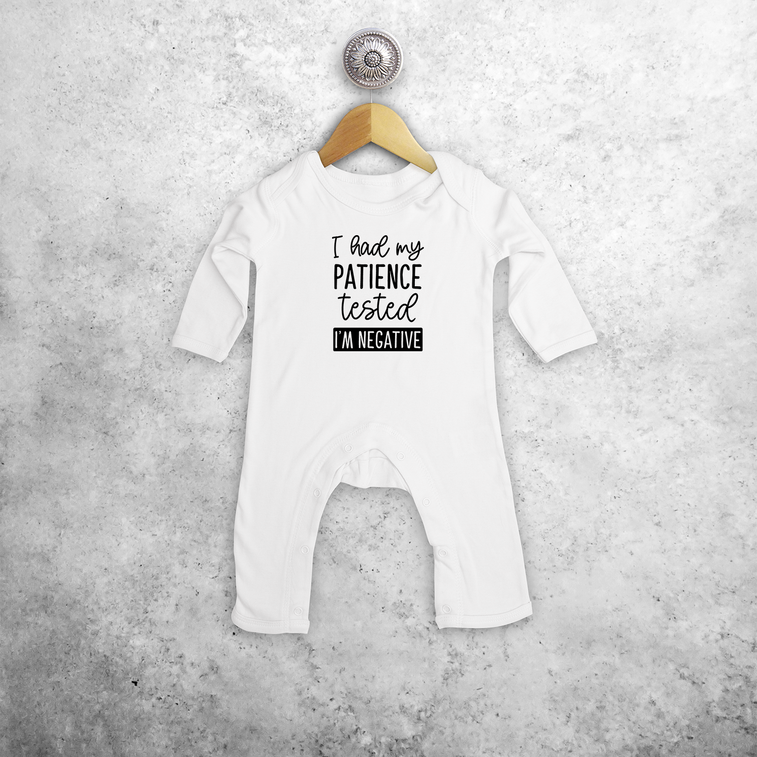 'I had my patience tested - I'm negative' baby romper