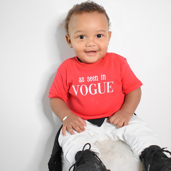 'As seen in Vogue' baby shortsleeve shirt