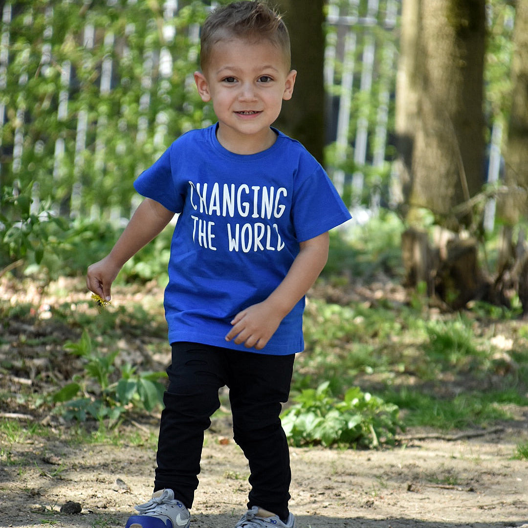 'Changing the world' kids shortsleeve shirt