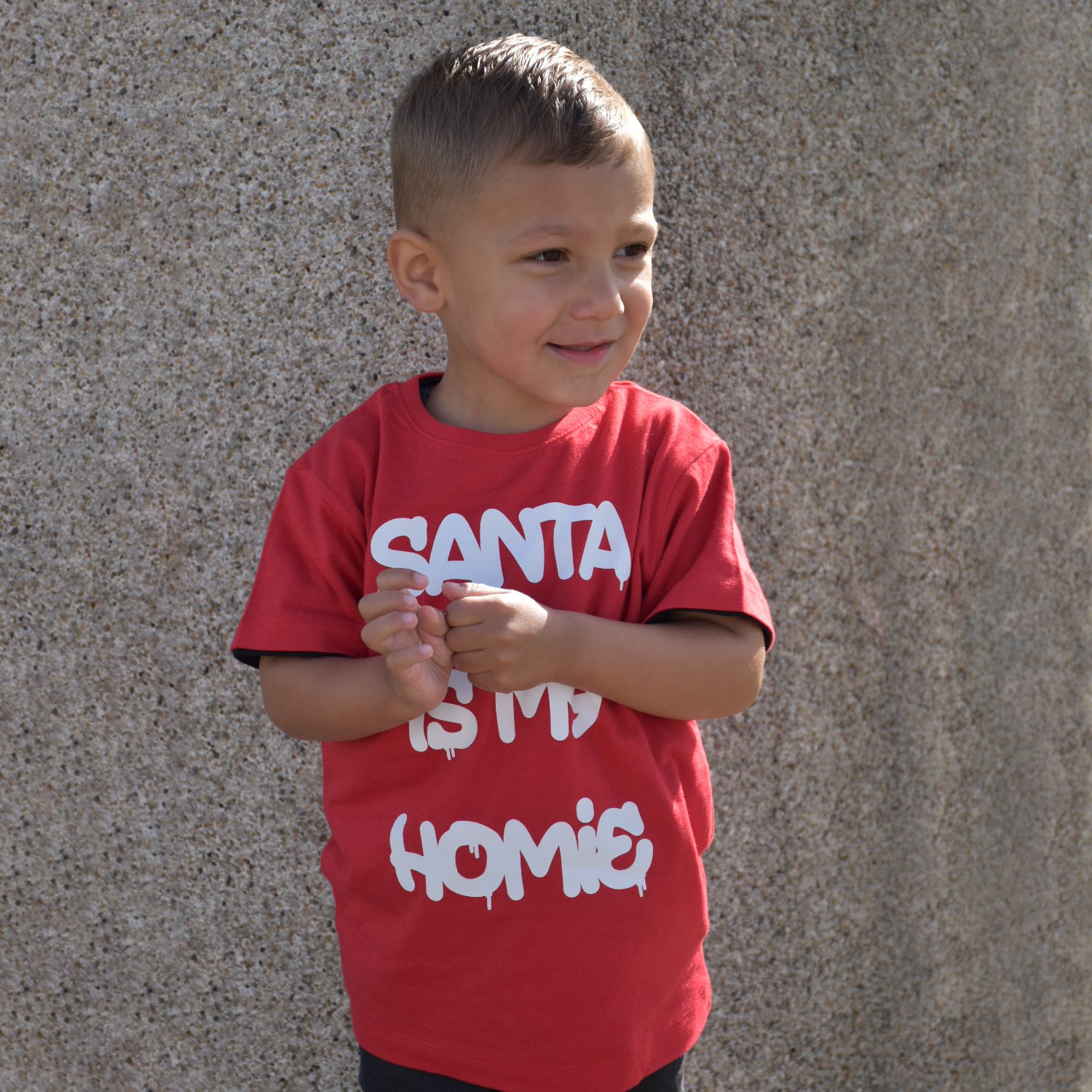 'Santa is my homie' kids shortsleeve shirt