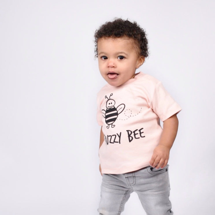 'Buzzy bee' baby shirt met korte mouwen