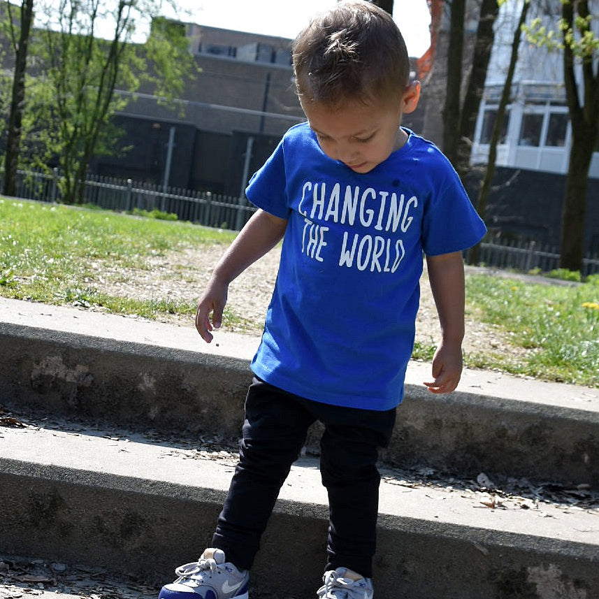 'Changing the world' kids shortsleeve shirt