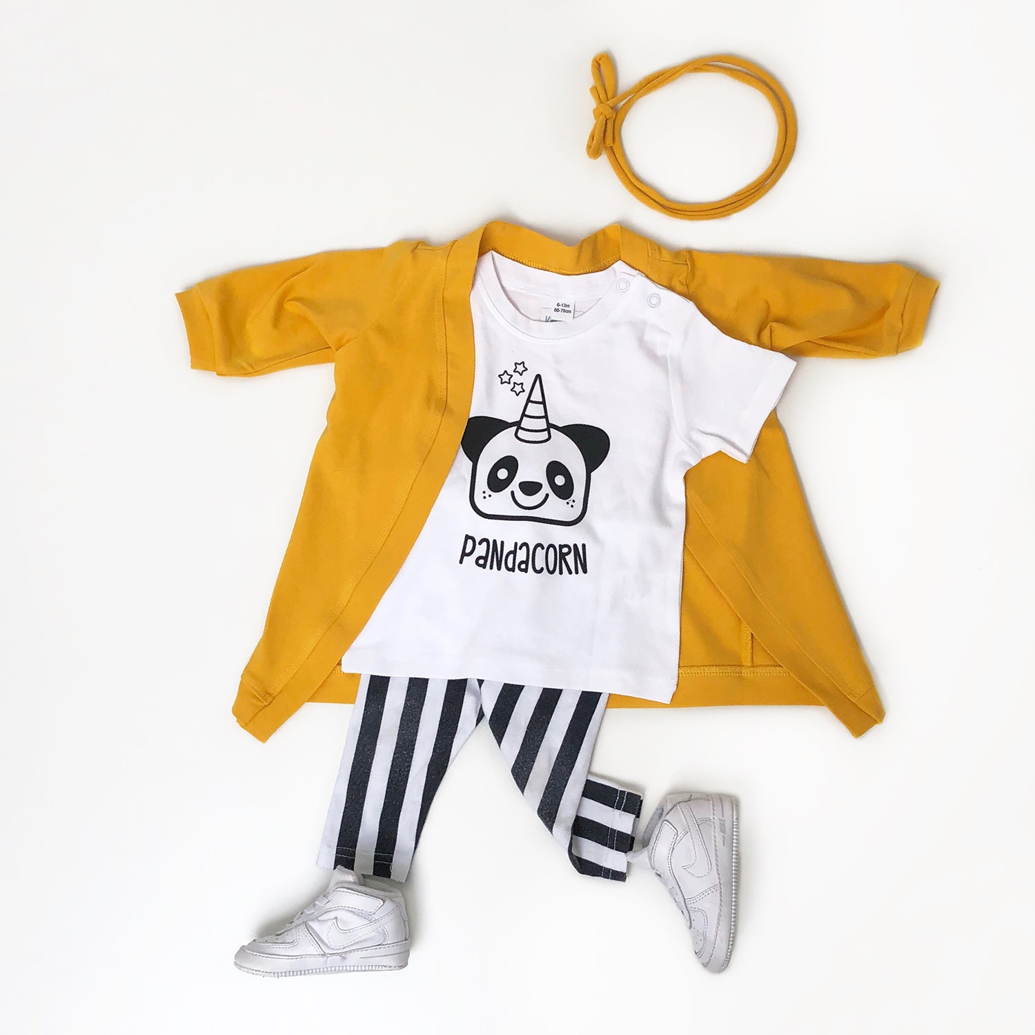 Pandacorn baby shirt met korte mouwen