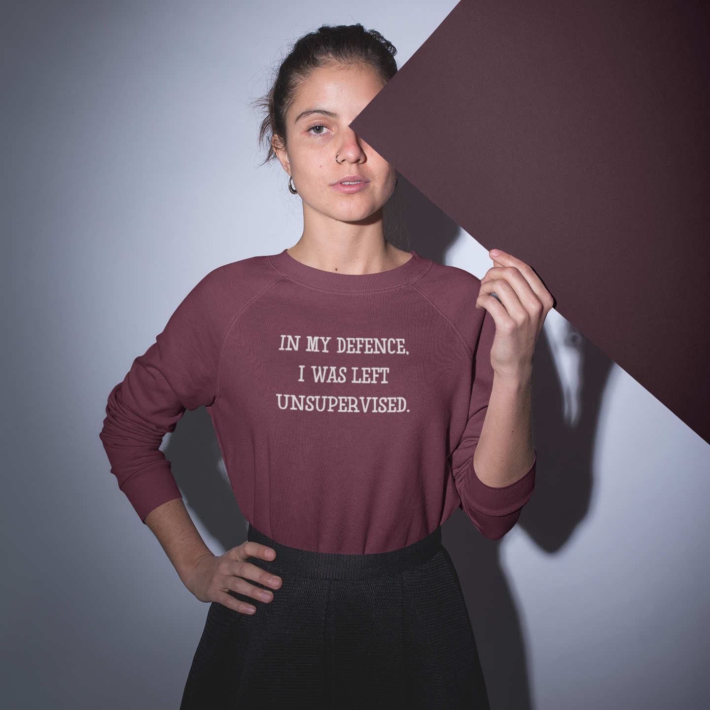 'In my defence, I was left unsupervised' sweater