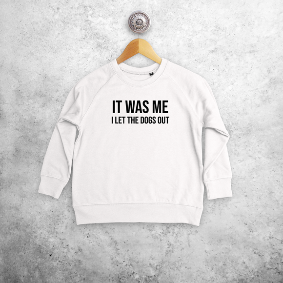 'It was me - I let the dogs out' kids sweater