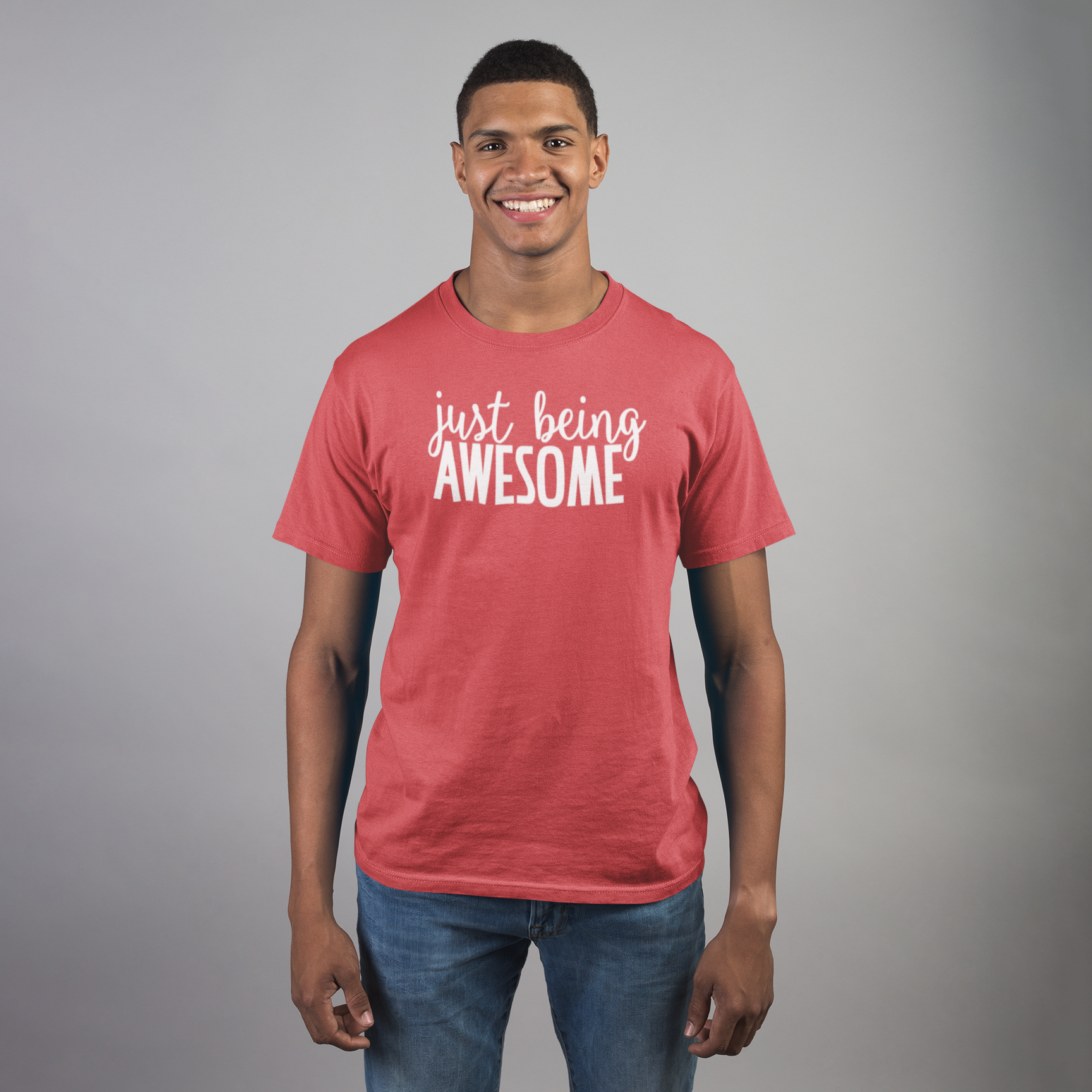 'Just being awesome' adult shirt
