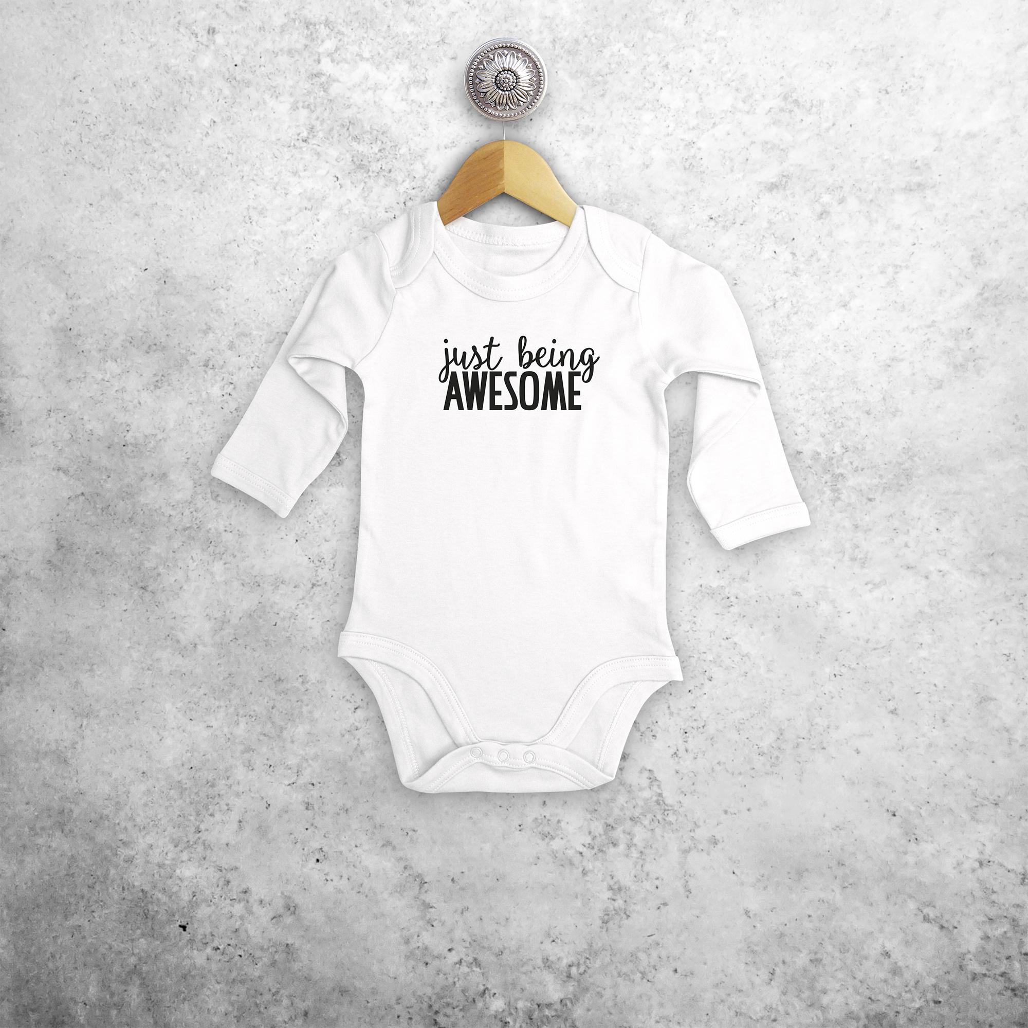 'Just being awesome' baby longsleeve bodysuit