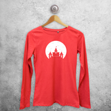 Castle and bats glow in the dark adult longsleeve shirt