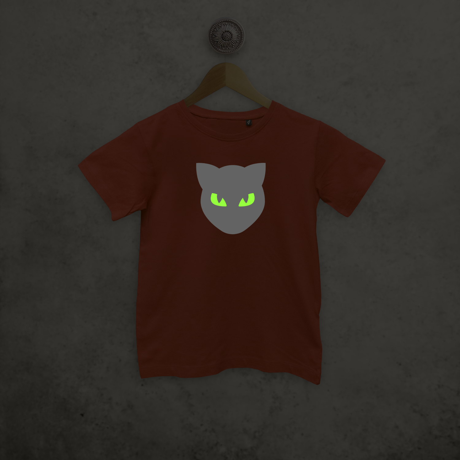 Cat glow in the dark kids shortsleeve shirt