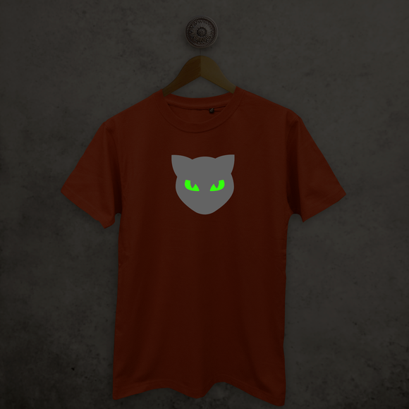 Cat glow in the dark adult shirt