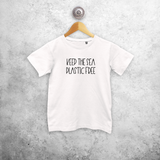 'Keep the sea plastic free' kids shortsleeve shirt