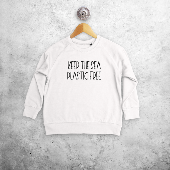 'Keep the sea plastic free' kids sweater